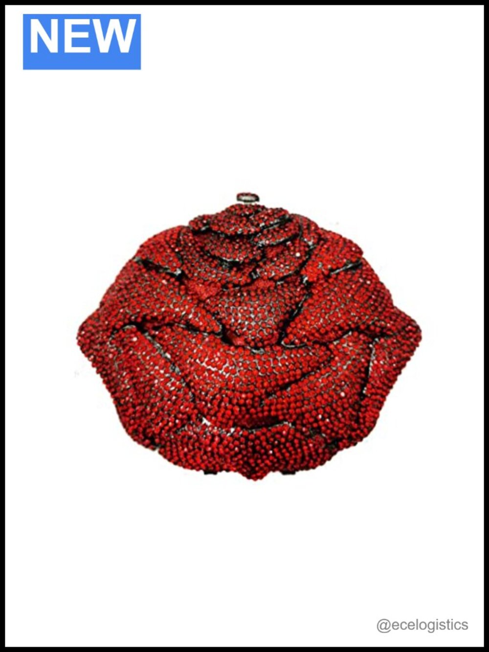 Crystal Rhinestone Evening Clutch Faux Leather Party Prom Wedding Handbag